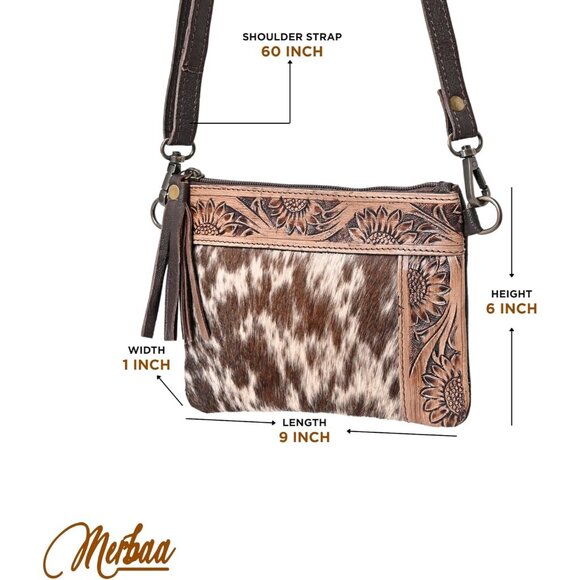 Women Leather Handbag Slim Zipper Closure Detachable Strap Casual Formal - Picture 2 of 8